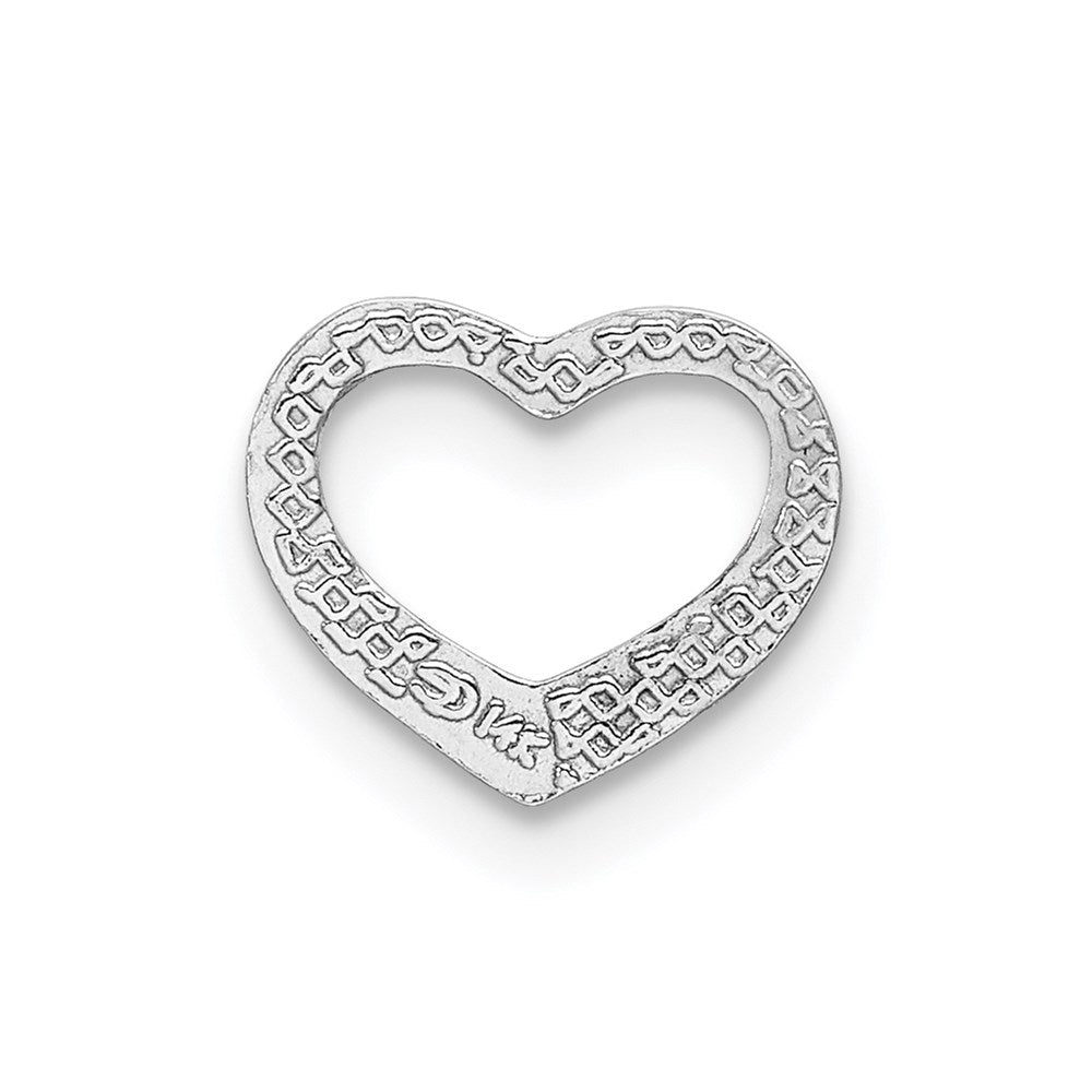 10K / 14K White Gold Polished Mini Floating Heart Slide - Product Photo