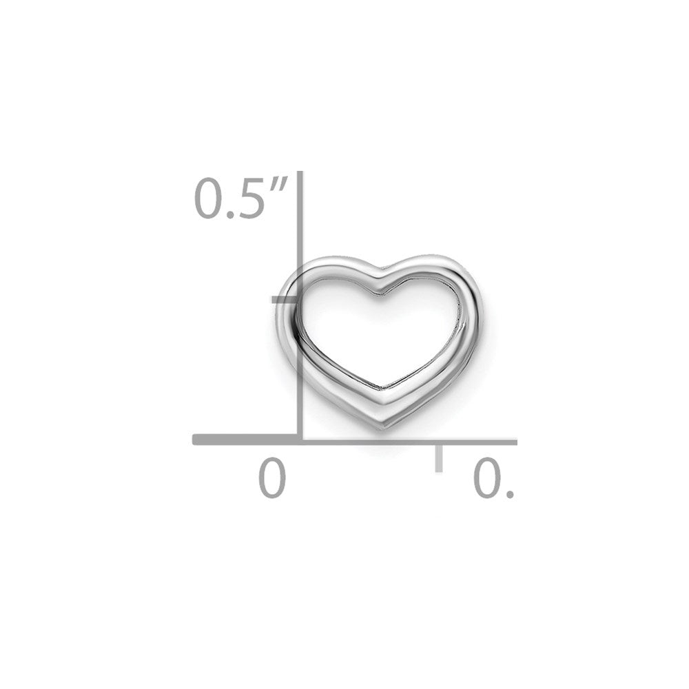 10K / 14K White Gold Polished Mini Floating Heart Slide - Product Photo