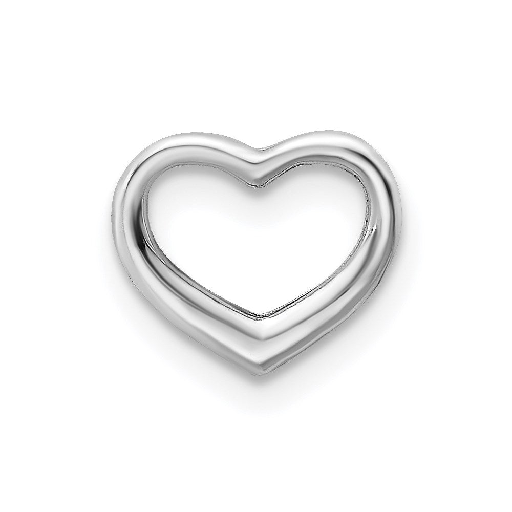 10K / 14K White Gold Polished Mini Floating Heart Slide - Product Photo