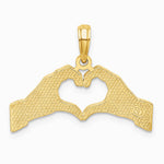 10K / 14K Yellow Gold Hands Forming a Heart Charm - Product Photo