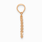 10K / 14K Rose Gold 3D Polished Rope Heart Pendant - Product Photo