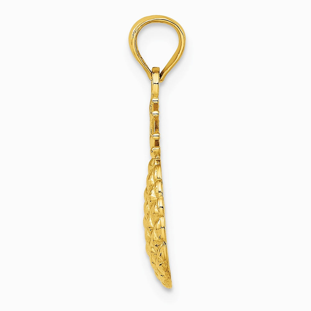10K / 14K Yellow Gold Textured Pineapple Charm - Product Photo