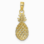 10K / 14K Yellow Gold Textured Pineapple Charm - Product Photo
