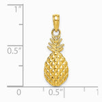 10K / 14K Yellow Gold Textured Pineapple Charm - Product Photo