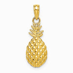 10K / 14K Yellow Gold Textured Pineapple Charm - Product Photo