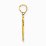 10K / 14K Yellow Gold Key w/ Heart Charm - Product Photo