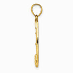 14K Yellow Gold Dollar Sign In Horseshoe Charm - Product Photo