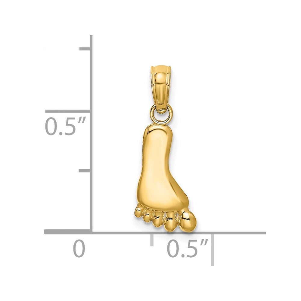 10K / 14K Yellow Gold Polished Foot Charm - Product Photo