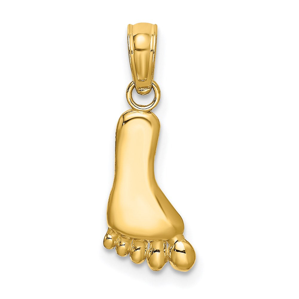 10K / 14K Yellow Gold Polished Foot Charm - Product Photo