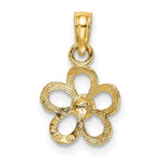 10K / 14K Yellow Gold 2-D Mini Daisy Flower Charm - Product Photo