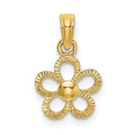 10K / 14K Yellow Gold 2-D Mini Daisy Flower Charm - Product Photo