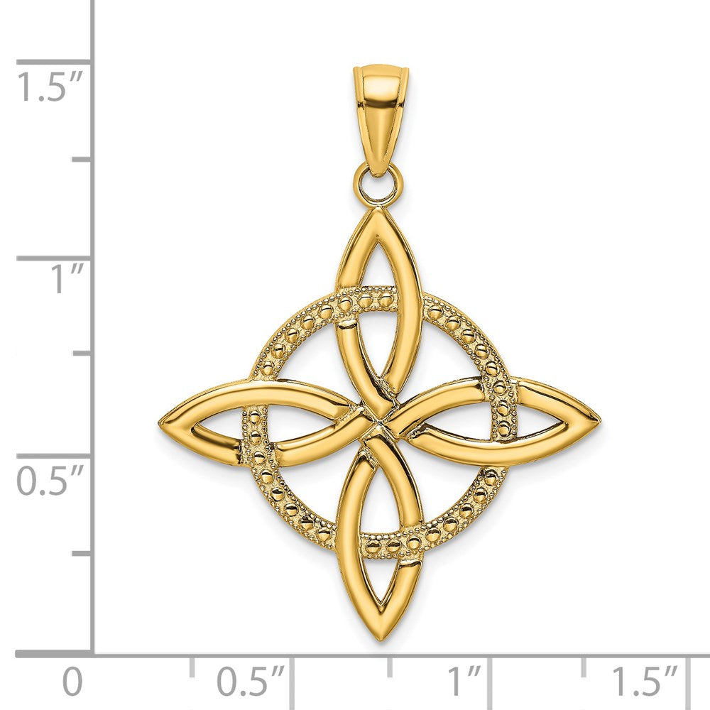 14K Yellow Gold Large Celtic Eternity Knot Charm - Product Photo