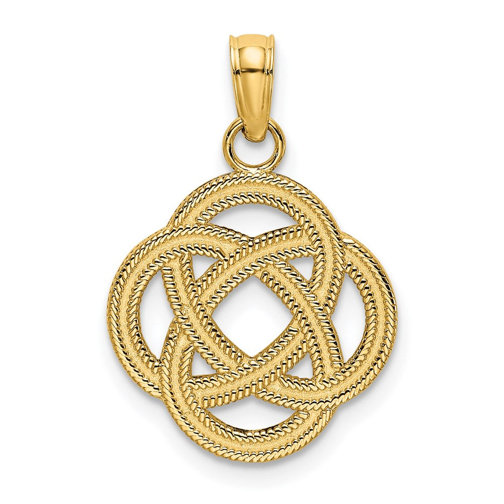 10K / 14K Yellow Gold Small Celtic Eternity Knot Circle Charm - Product Photo