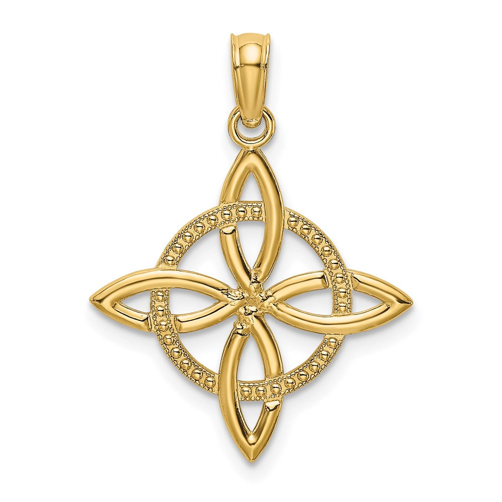 10K / 14K Yellow Gold Small Celtic Eternity Knot Charm - Product Photo