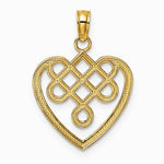 10K / 14K Yellow Gold Small Celtic Knot Heart Charm - Product Photo