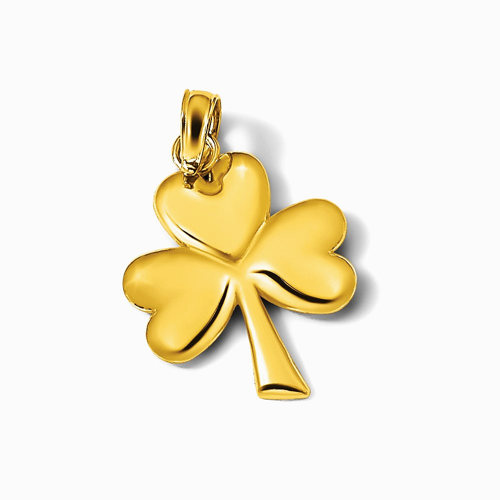 10K / 14K Yellow Gold 3-Leaf Clover Charm - Product Photo