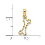 10K / 14K Yellow Gold Cut-Out Polished Mini Dog Bone Charm - Product Photo