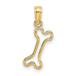 10K / 14K Yellow Gold Cut-Out Polished Mini Dog Bone Charm - Product Photo
