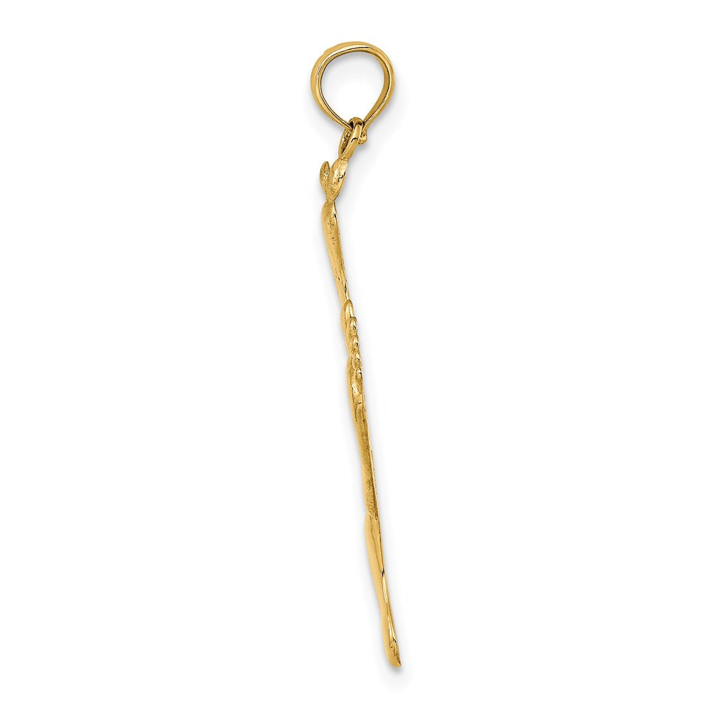 10K / 14K Yellow Gold Polished Triple Vertical Feet Charm - Product Photo