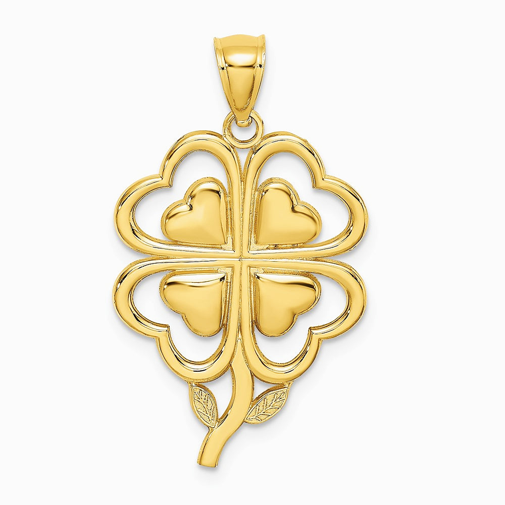 14K Yellow Gold 4-Leaf Clover Charm - Product Photo