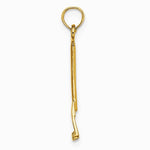 10K / 14K Yellow Gold 3-D Leaf Rake Garden Tool Charm - Product Photo