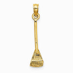 10K / 14K Yellow Gold 3-D Leaf Rake Garden Tool Charm - Product Photo