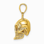 14K Yellow Gold 3-D Polished Skull Pendant - Product Photo