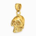 14K Yellow Gold 3-D Polished Skull Pendant - Product Photo