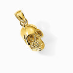 14K Yellow Gold 3-D Polished Skull Pendant - Product Photo
