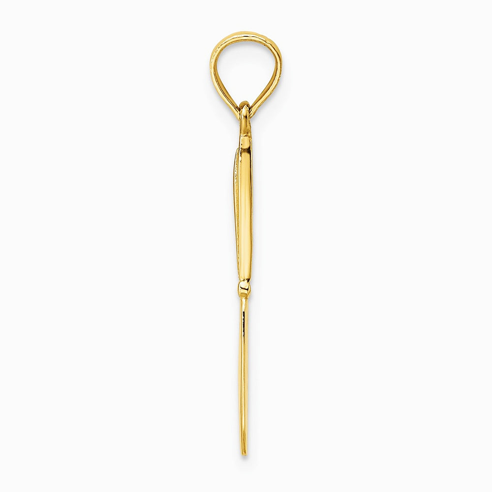 10K / 14K Yellow Gold 3-D and Polished Table Knife Charm - Product Photo
