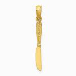 10K / 14K Yellow Gold 3-D and Polished Table Knife Charm - Product Photo