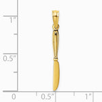 10K / 14K Yellow Gold 3-D and Polished Table Knife Charm - Product Photo