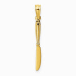 10K / 14K Yellow Gold 3-D and Polished Table Knife Charm - Product Photo