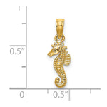 10K / 14K Yellow Gold 2-D Mini Seahorse Charm - Product Photo