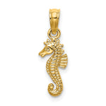 10K / 14K Yellow Gold 2-D Mini Seahorse Charm - Product Photo