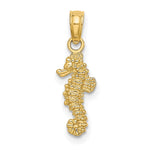 10K / 14K Yellow Gold 3-D Mini Seahorse Charm - Product Photo