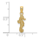 10K / 14K Yellow Gold 3-D Mini Seahorse Charm - Product Photo
