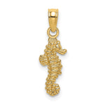 10K / 14K Yellow Gold 3-D Mini Seahorse Charm - Product Photo