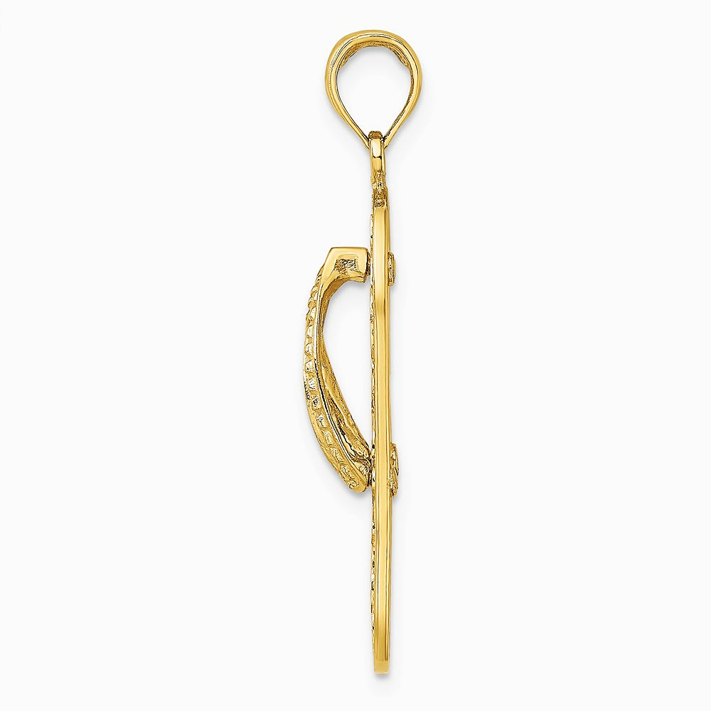 10K / 14K Yellow Gold Triple Turtle Flip-Flop Charm - Product Photo