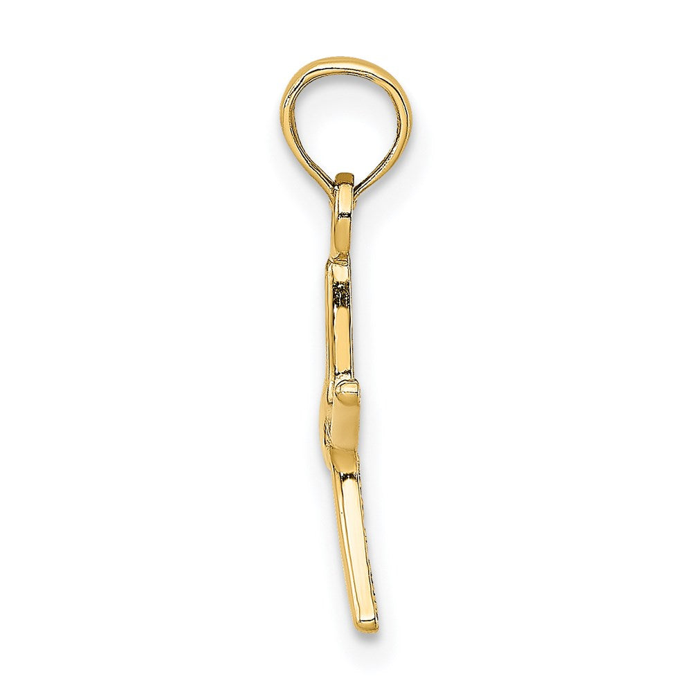 10K / 14K Yellow Gold Polished Mini Dancing Starfish w/ Bail Charm - Product Photo