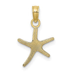 10K / 14K Yellow Gold Polished Mini Dancing Starfish w/ Bail Charm - Product Photo