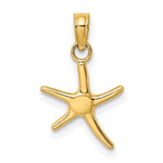 10K / 14K Yellow Gold Polished Mini Dancing Starfish w/ Bail Charm - Product Photo