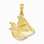 10K / 14K Yellow Gold Textured Fish Charm - Product Photo
