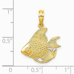 10K / 14K Yellow Gold Textured Fish Charm - Product Photo
