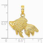 10K / 14K Yellow Gold Textured Angel Fish Charm - Product Photo