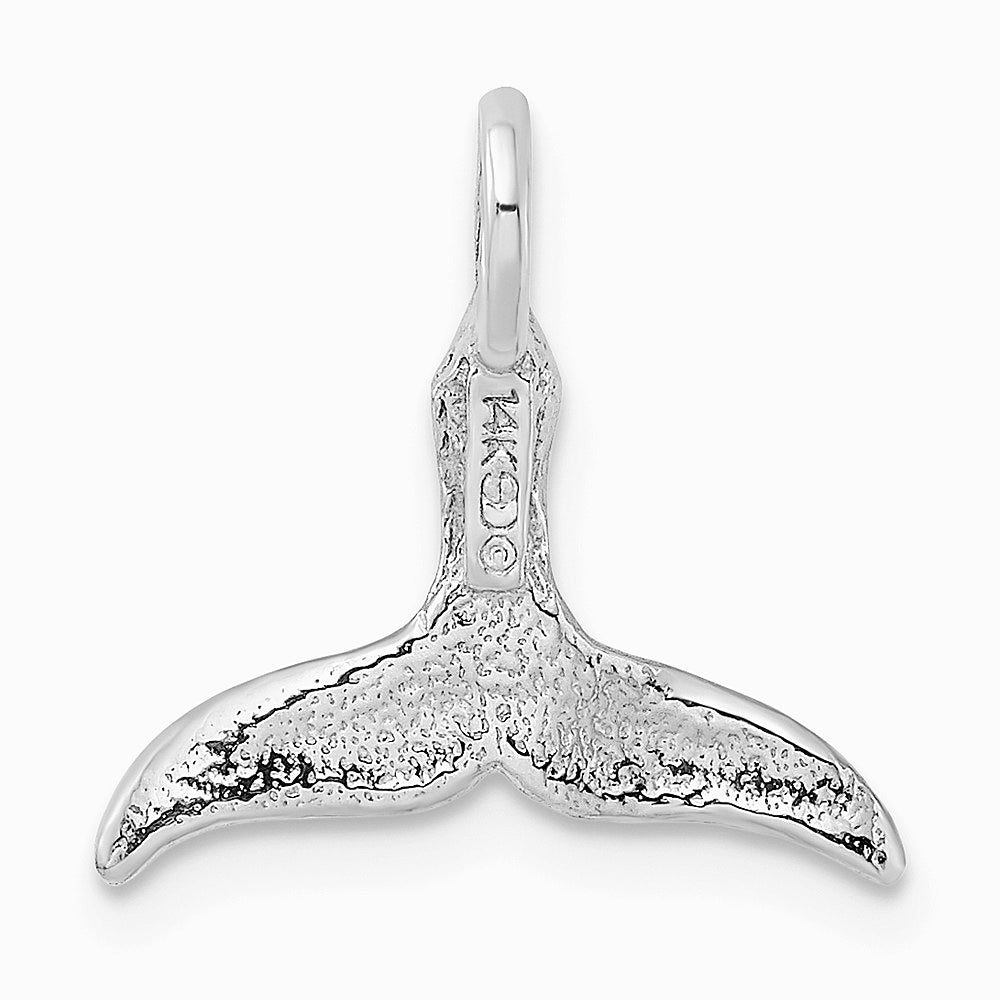 10K / 14K White Gold 3-D Polished Whale Tail Charm - Product Photo