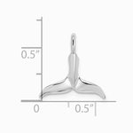 10K / 14K White Gold 3-D Polished Whale Tail Charm - Product Photo