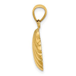 10K / 14K Yellow Gold Polished 2-D Scallop Shell Charm - Product Photo