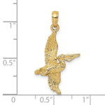 10K / 14K Yellow Gold 3-D Pelican Flying Charm - Product Photo