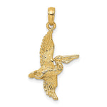 10K / 14K Yellow Gold 3-D Pelican Flying Charm - Product Photo